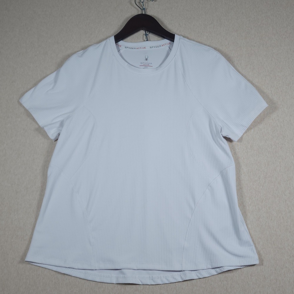 Spyder Active Short Sleeve Performance Top Womens Large White Moisture Wicking
